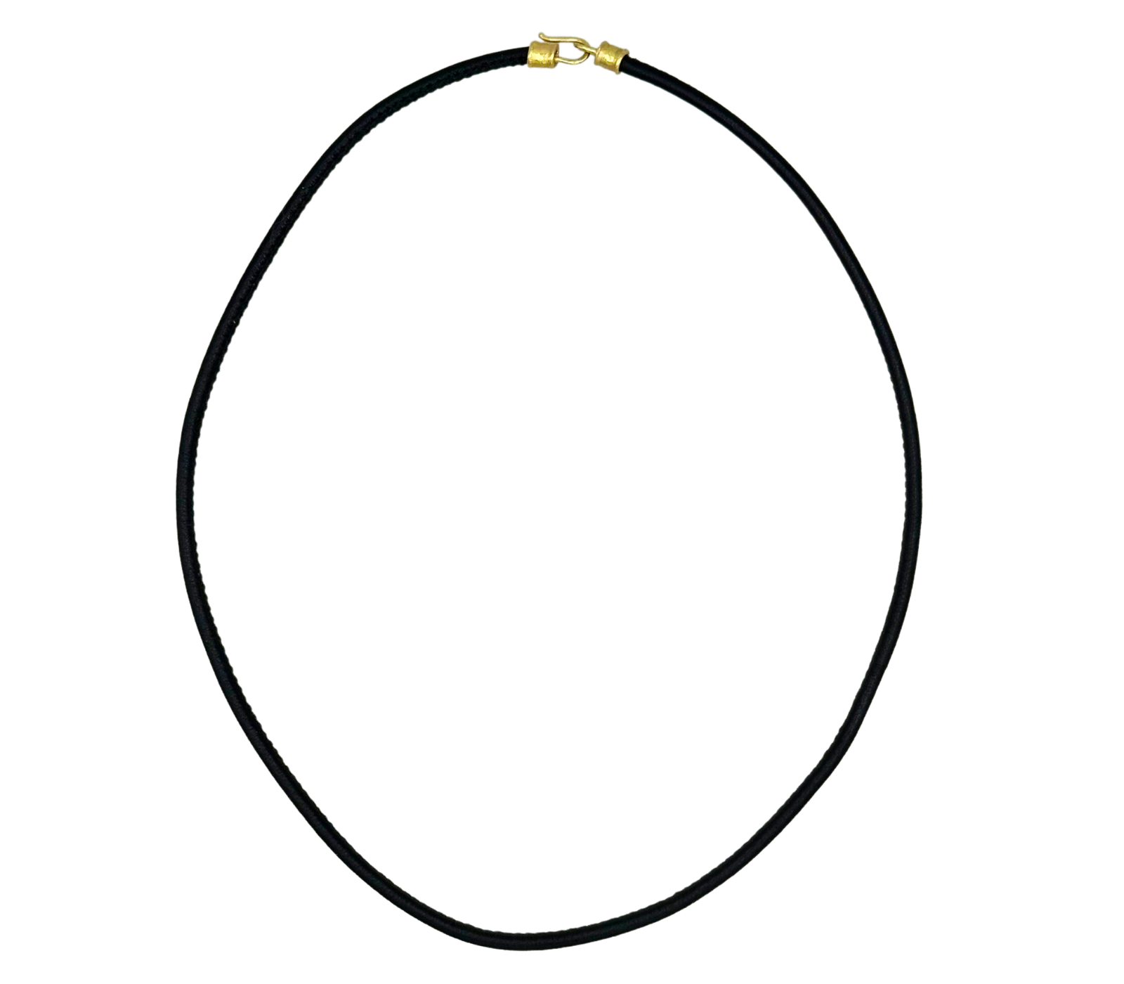 cordino pelle nera oro
