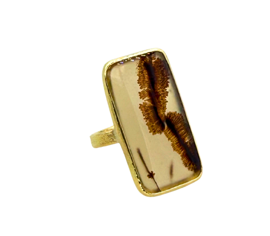 Anello agata rettangolare