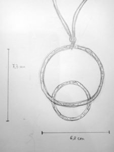 Disegno di progettazione dell’amuleto.