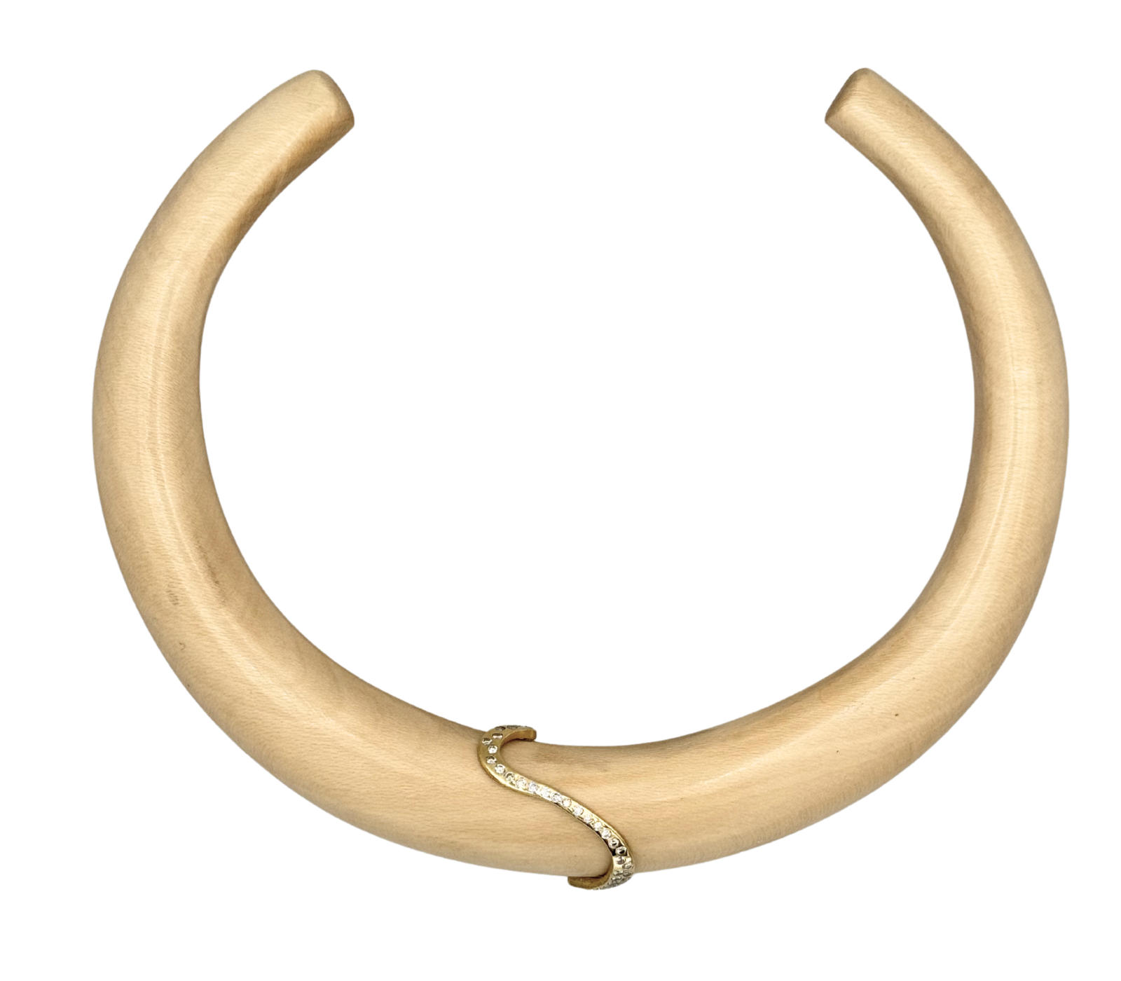 collier legno e diamanti