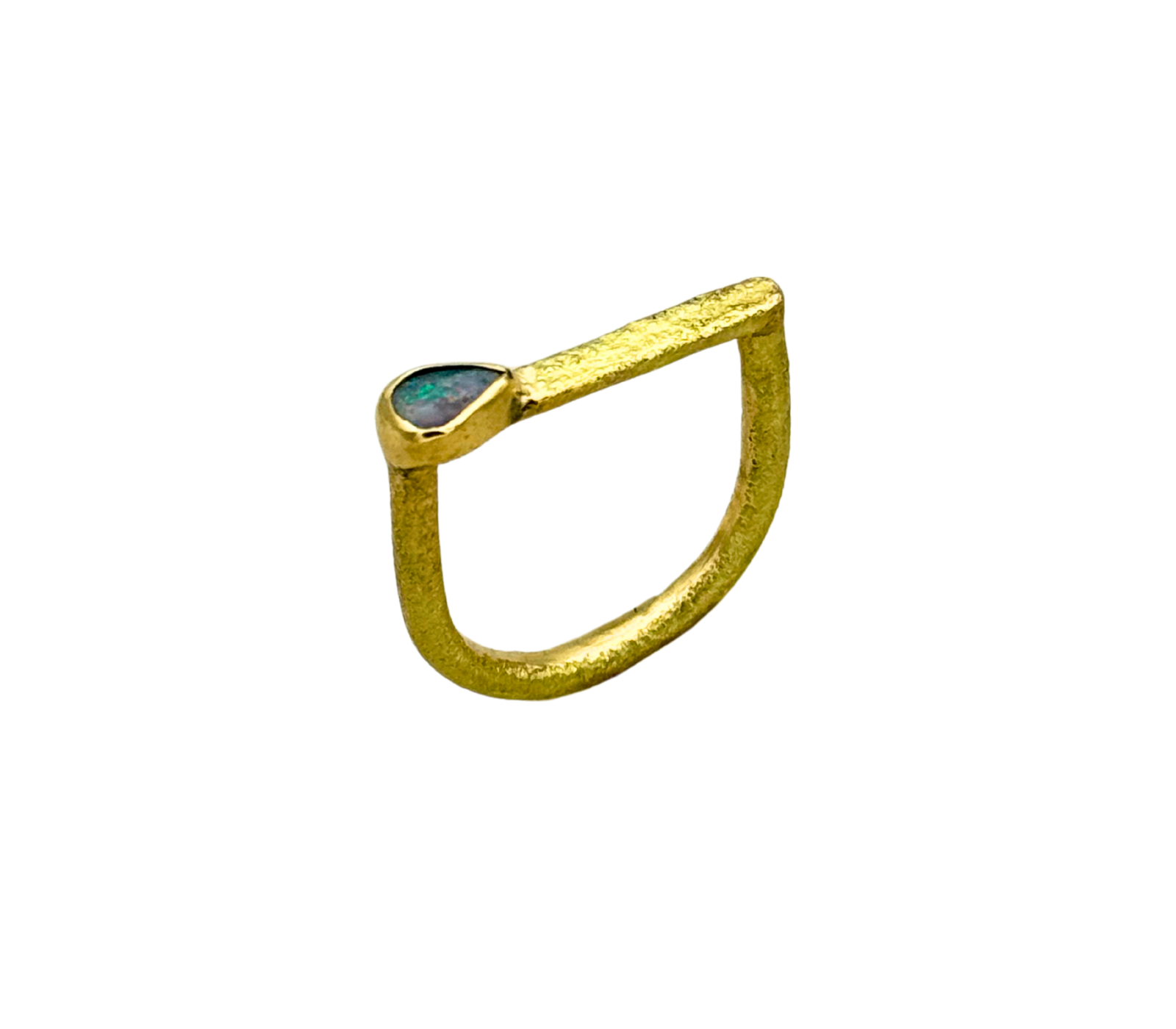 anello staffa con opale goccia