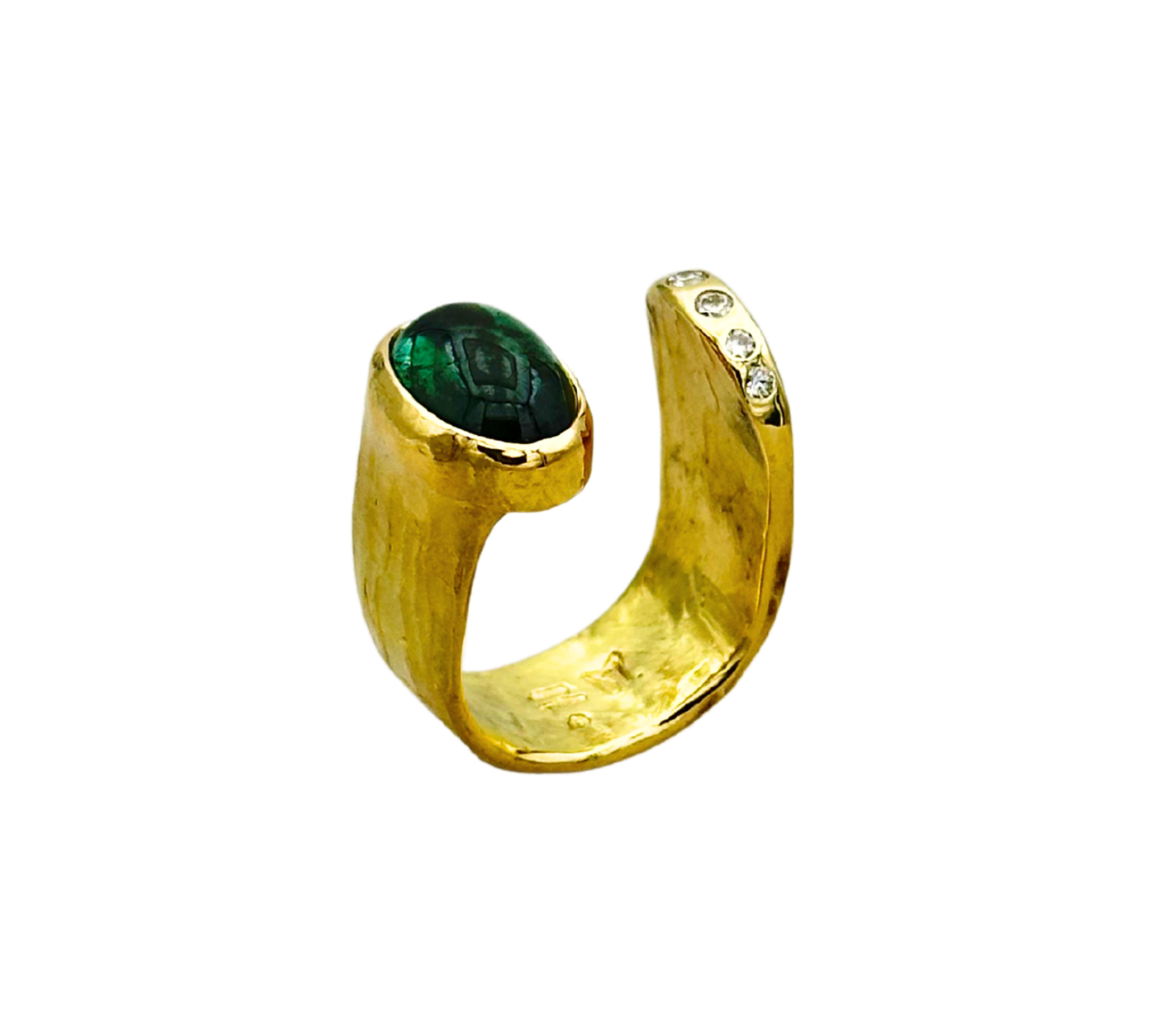 Anello con tormalina e diamanti