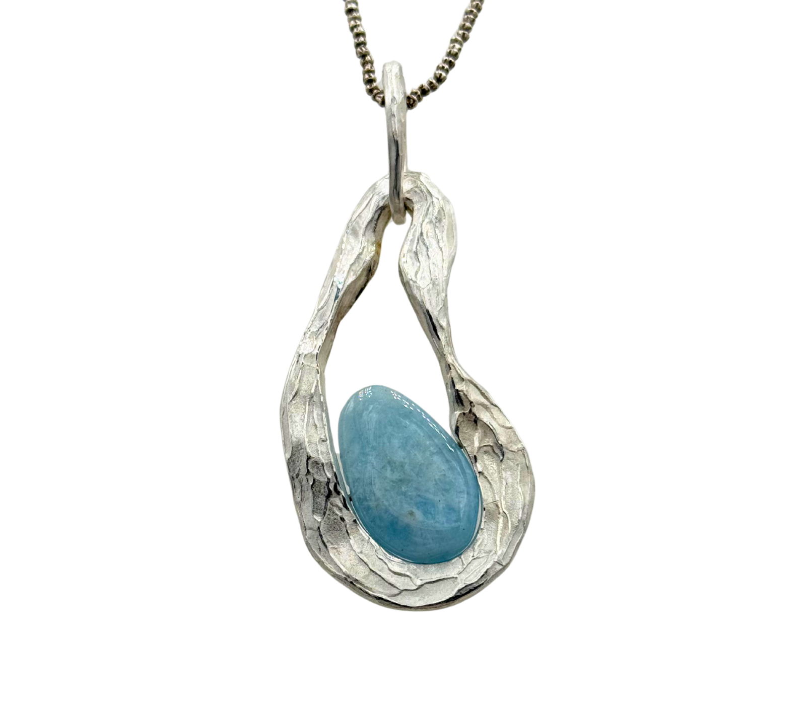 pendente in argento con acquamarina