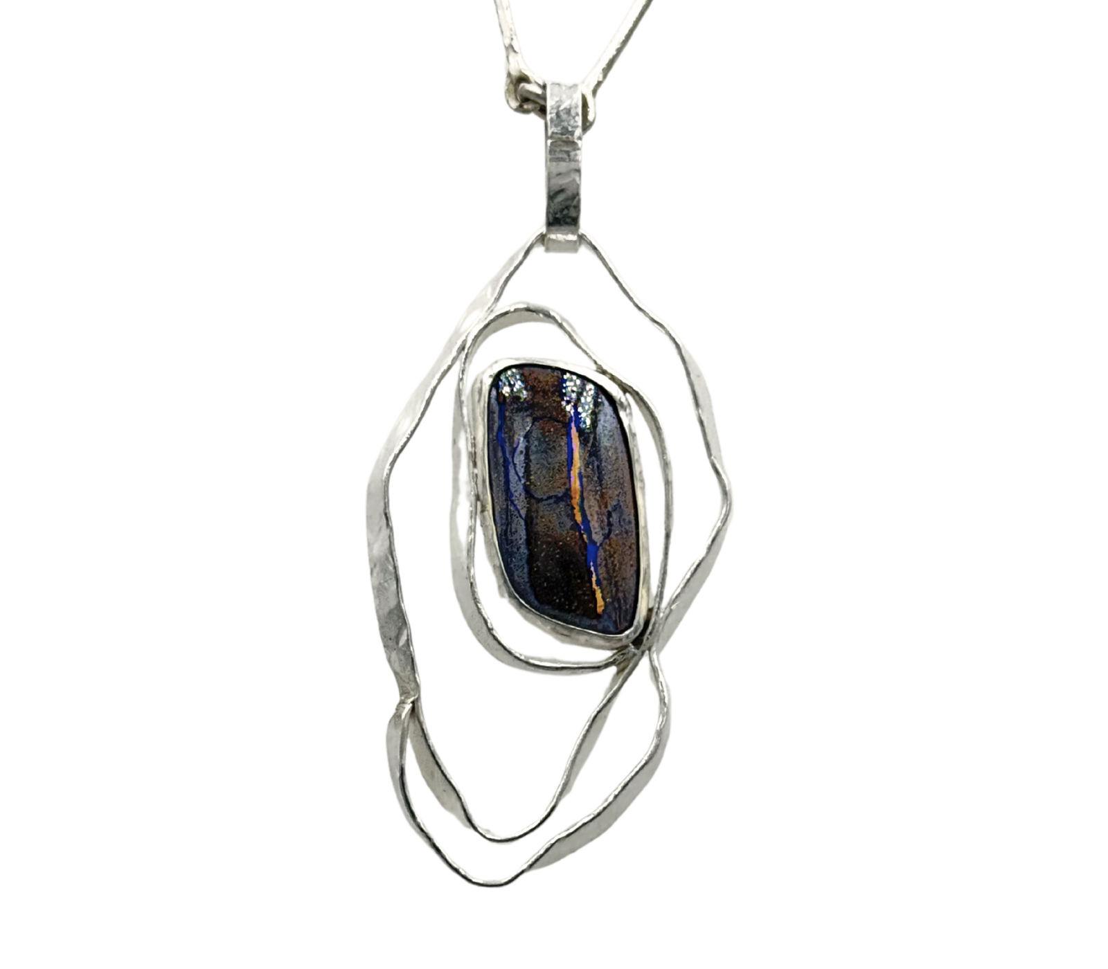 pendente argento con opale matrix