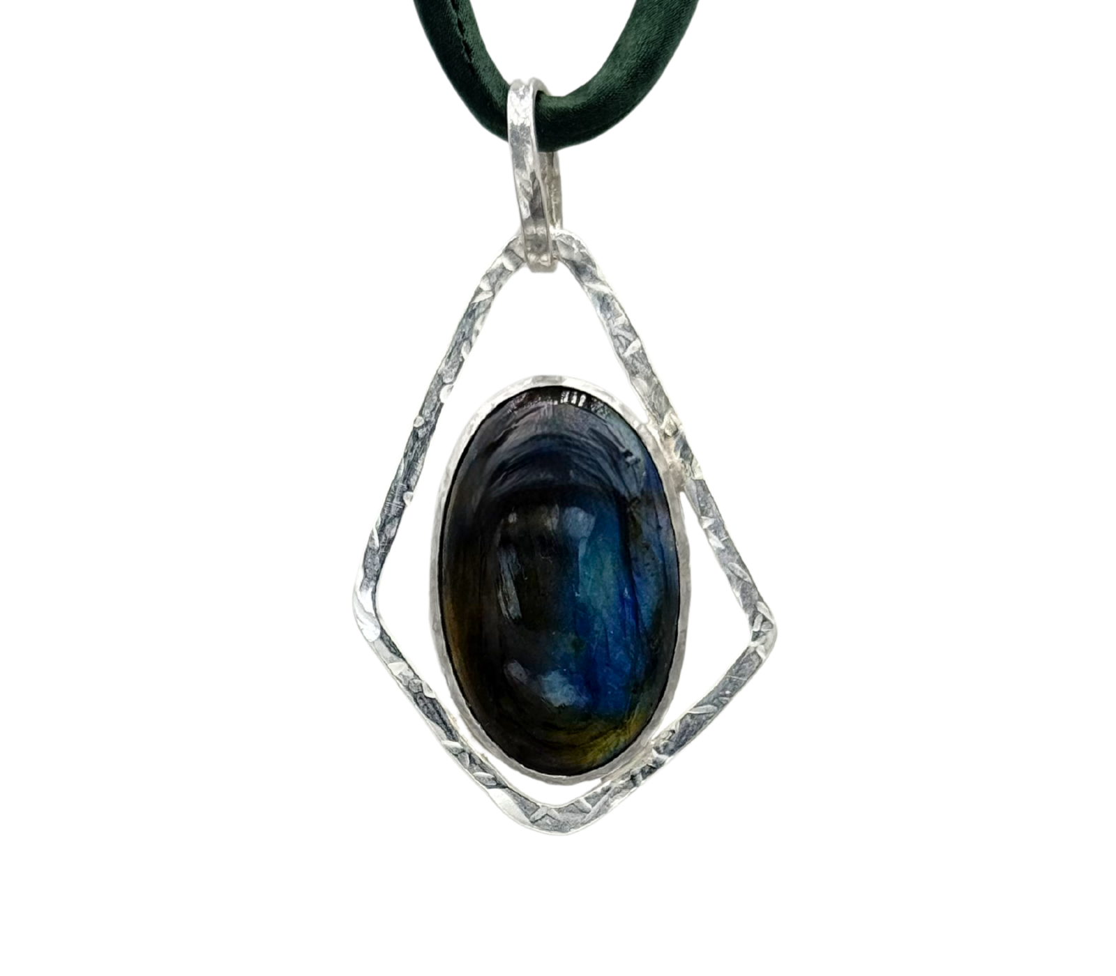 pendente labradorite blu ovale