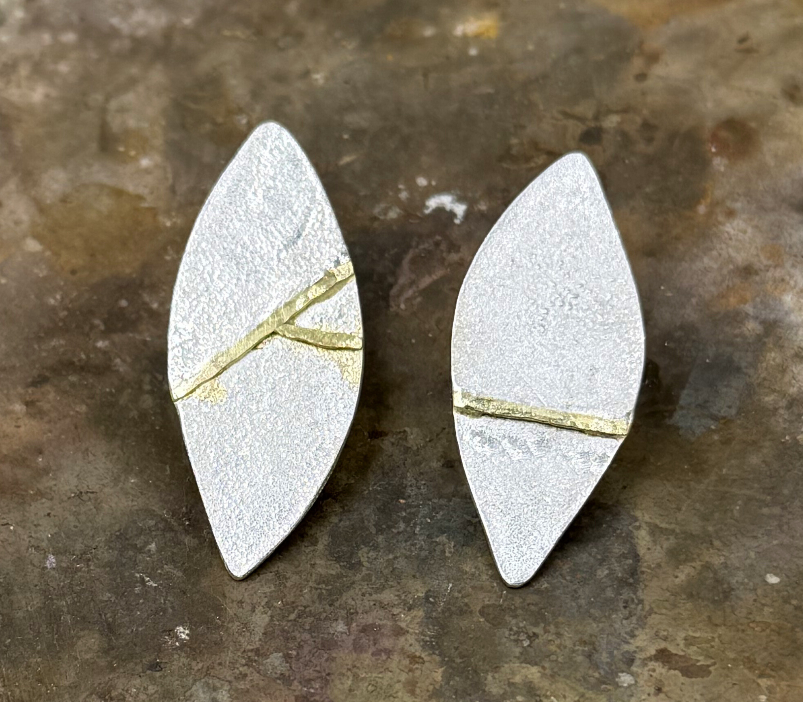 orecchini kintsugi ogiva grandi