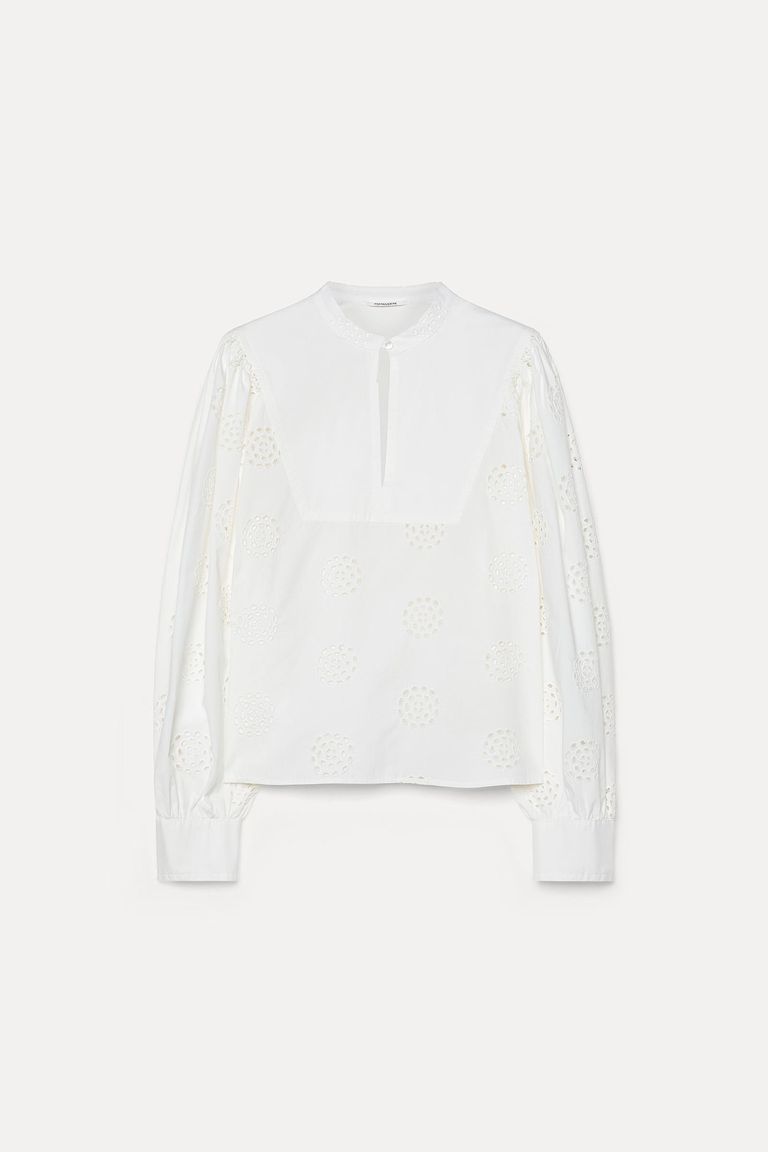 Camicia in sangallo di cotone latte