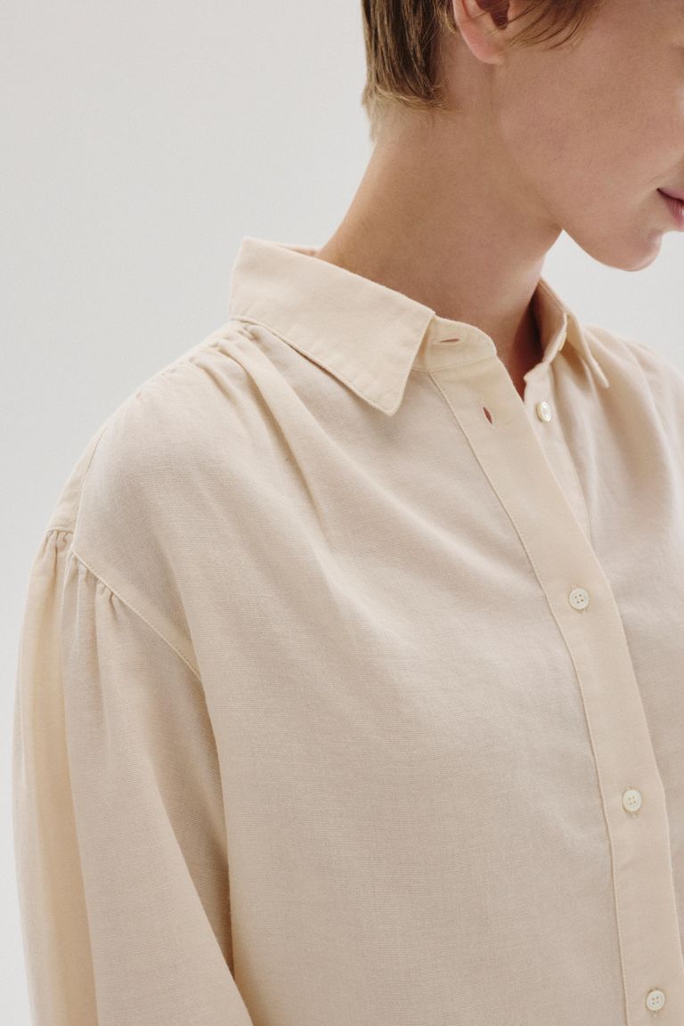 Cotton and wool micro-weave shirt