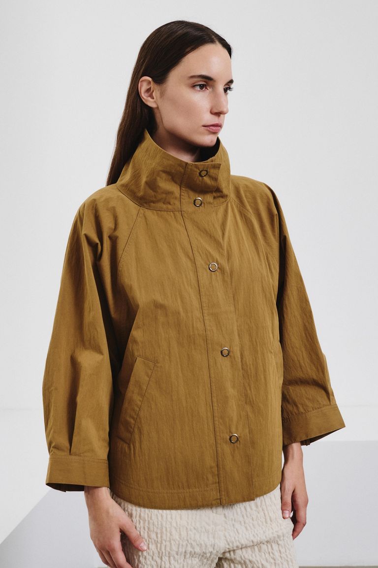Technical cotton caban jacket