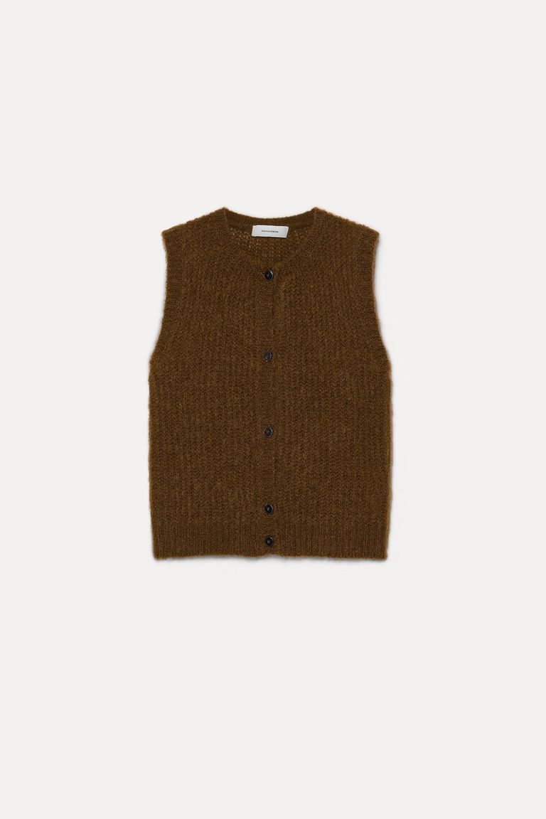 Mohair sweater vest gianduia
