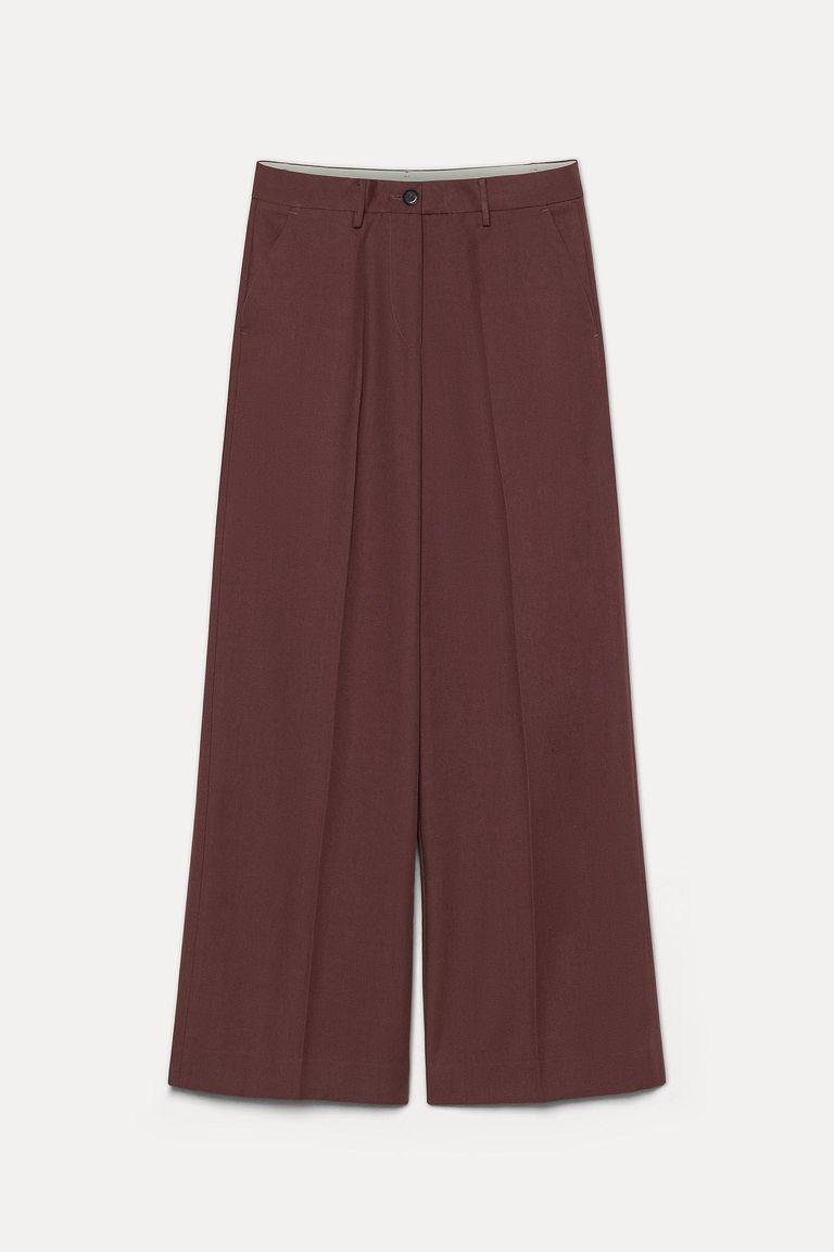 High-waist trousers in fluid Tencel twill