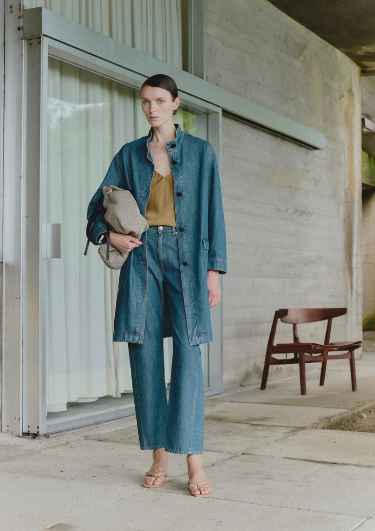 Veste en denim indigo-vert