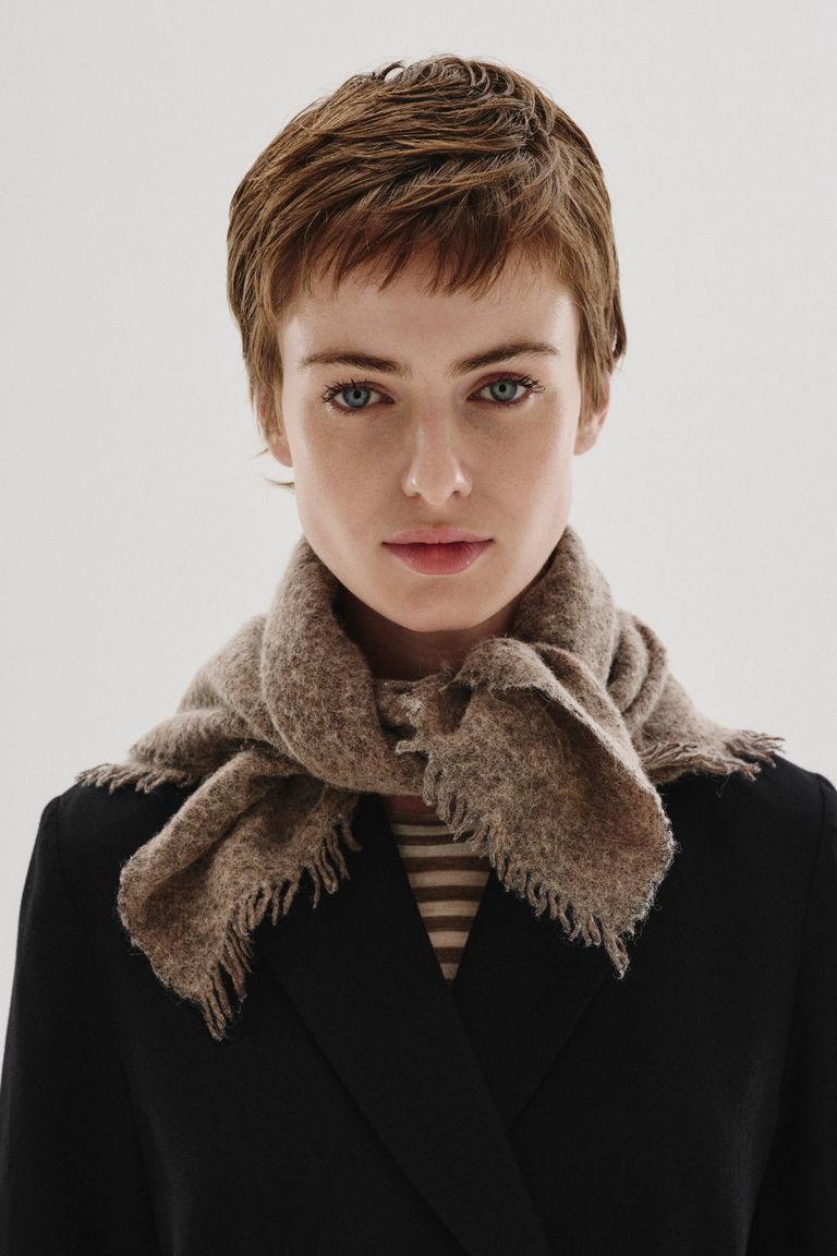 Alpaca and wool knit scarf