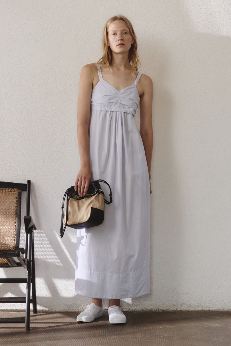Robe en popeline rayée