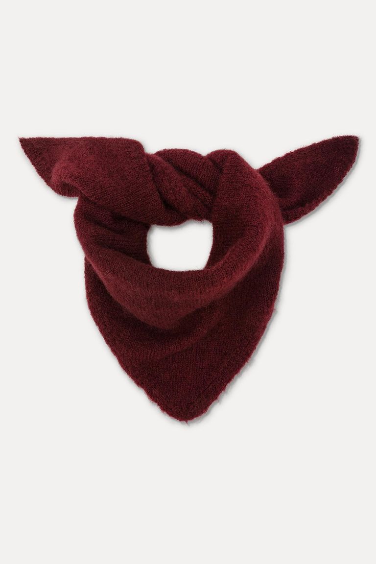 Mohair and wool knit scarf