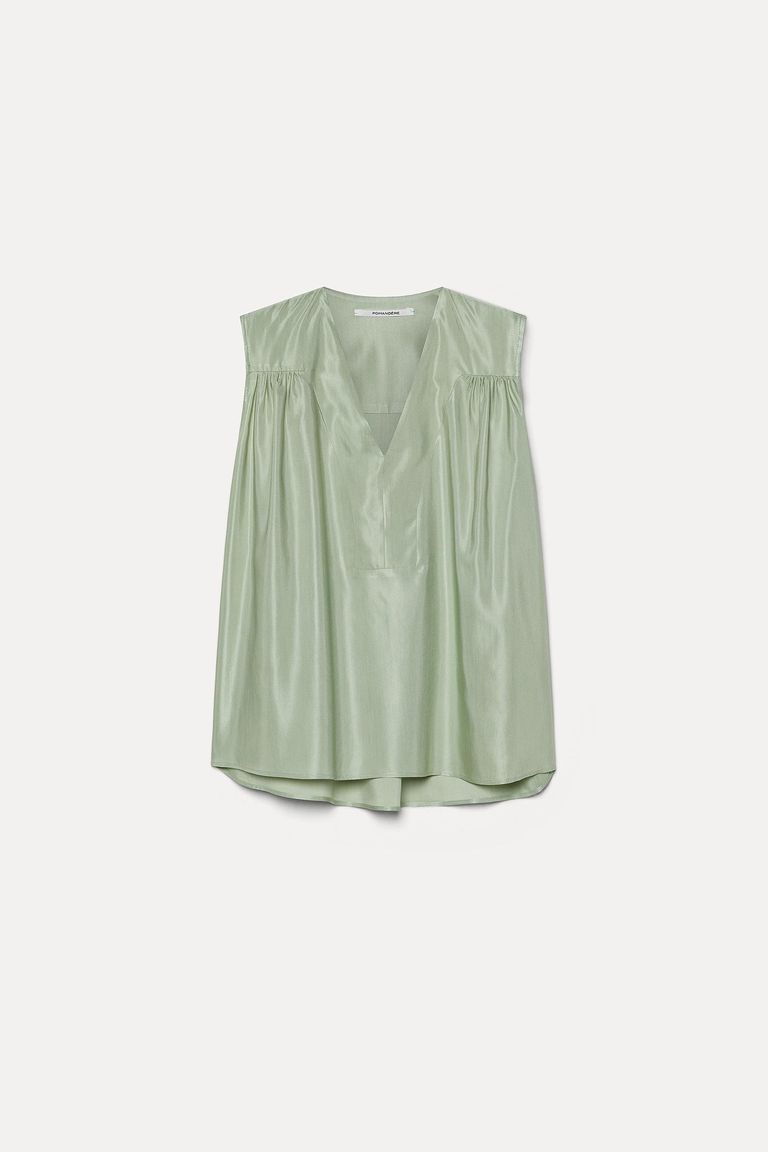 Viscose twill top aloe