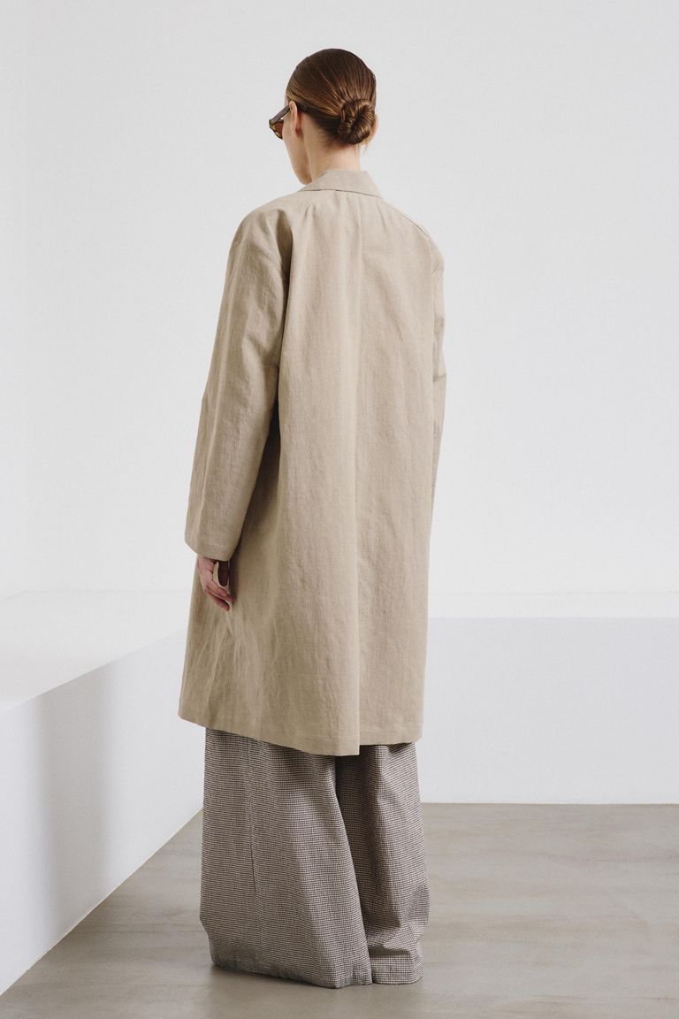 Manteau en panama de lin et coton jute