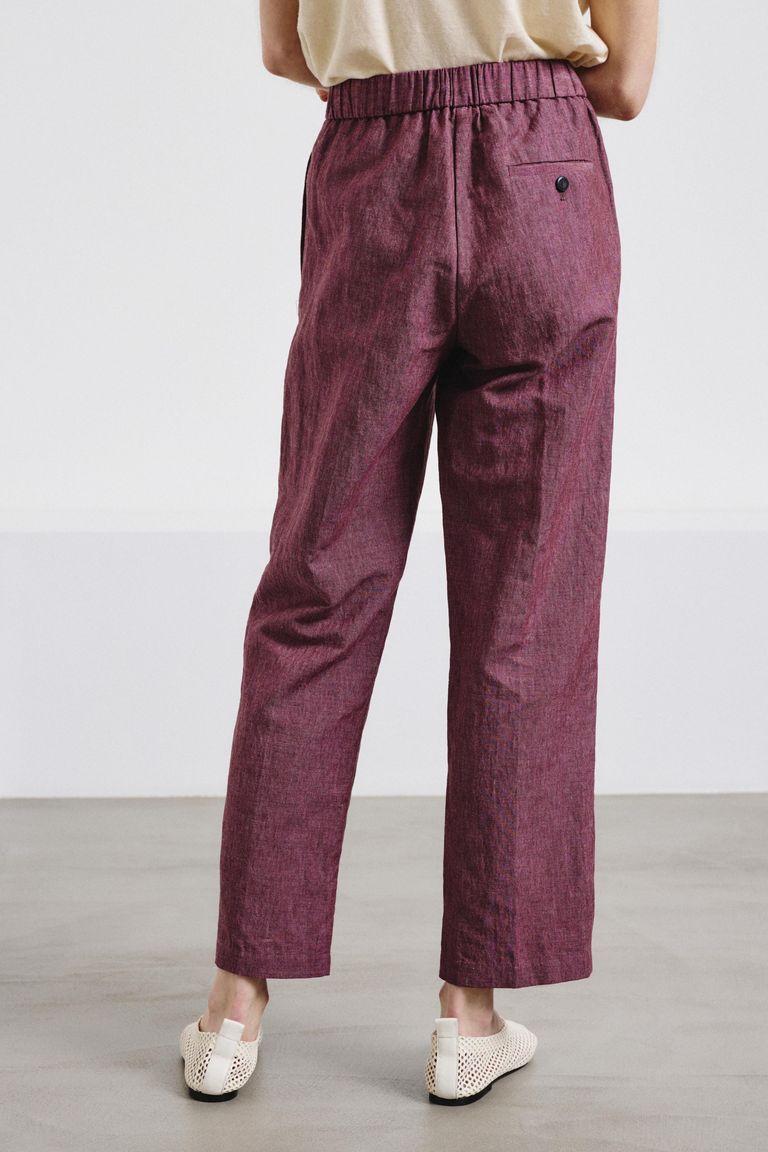Cotton and linen twill jogging trousers