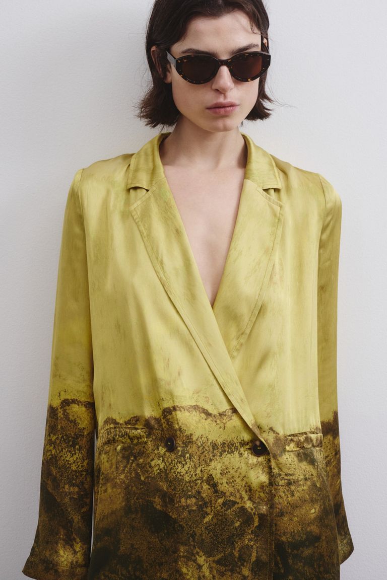Printed satin coat