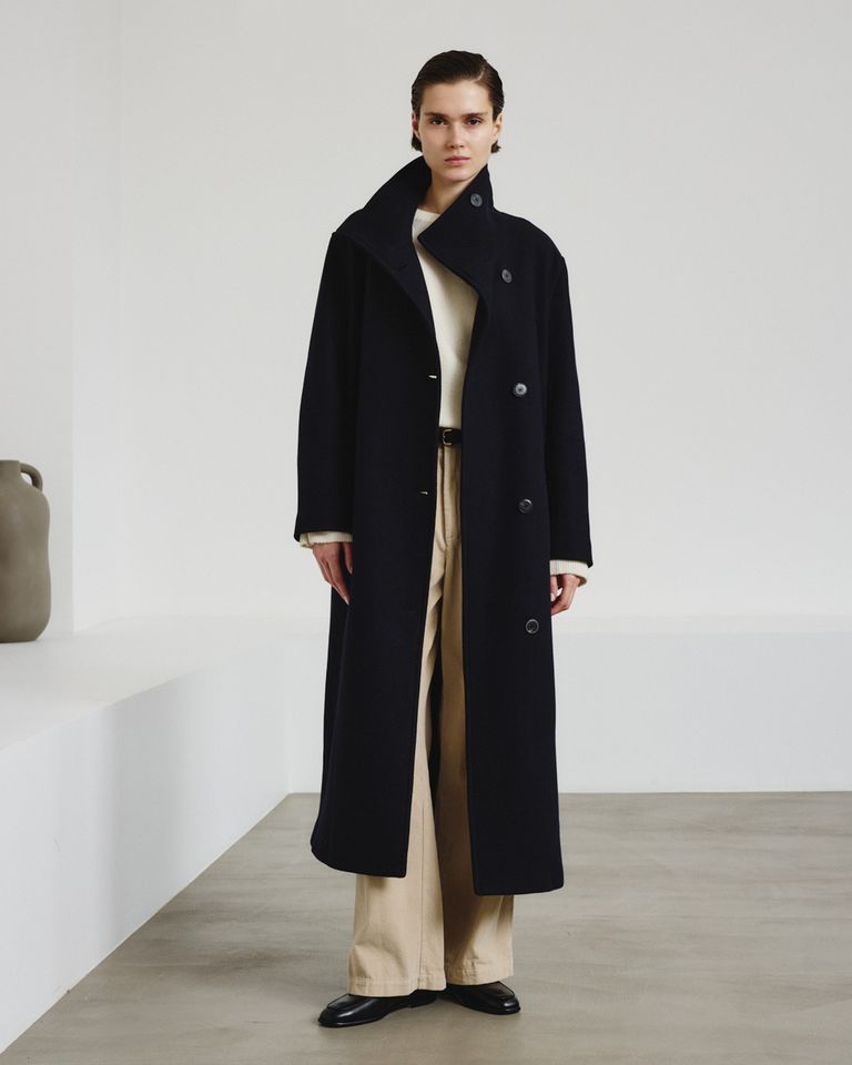 Manteau en drap de laine feutrée