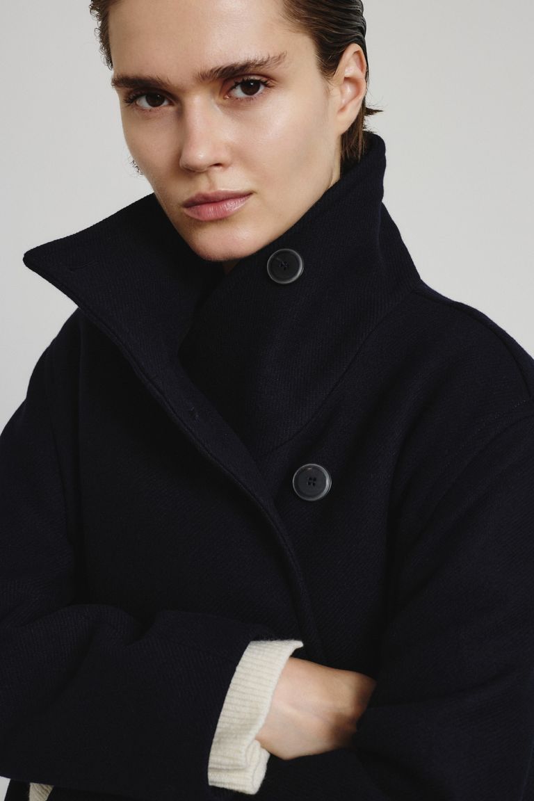 Cappotto in panno di lana infeltrito
