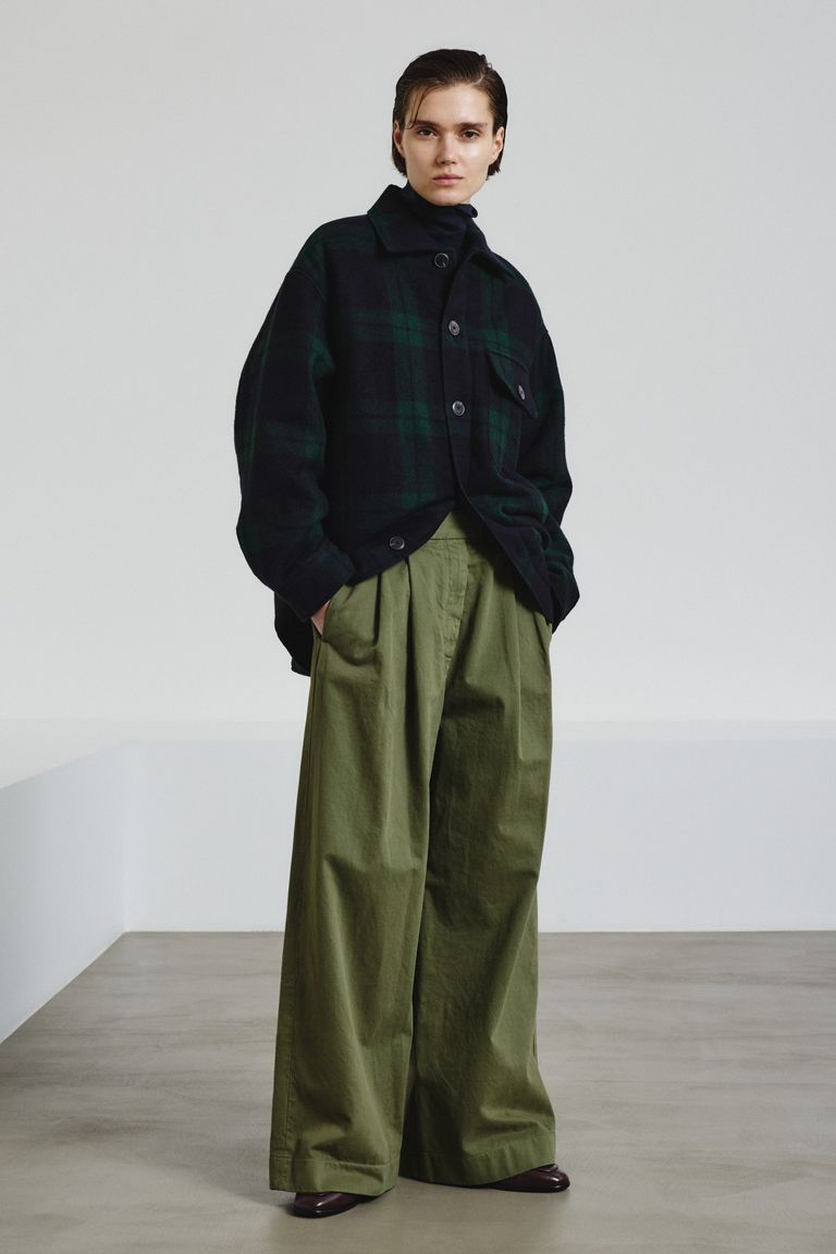 Pantalone ampio in drill di cotone