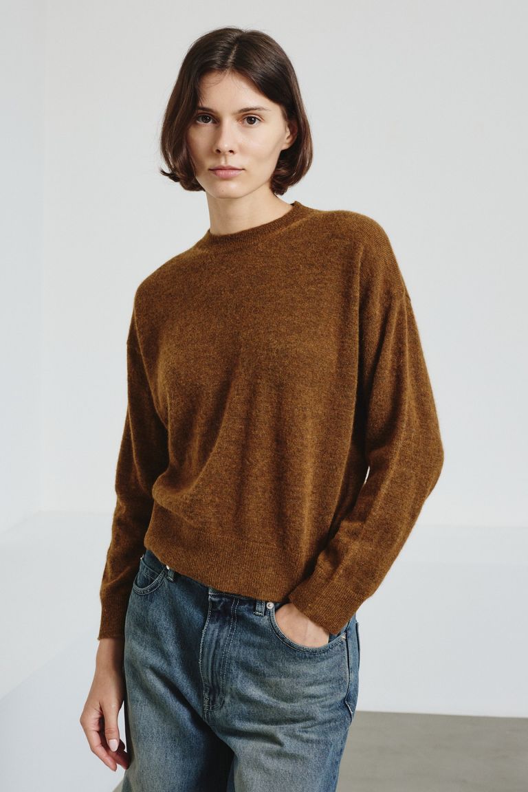 Girocollo in maglia rasata di alpaca