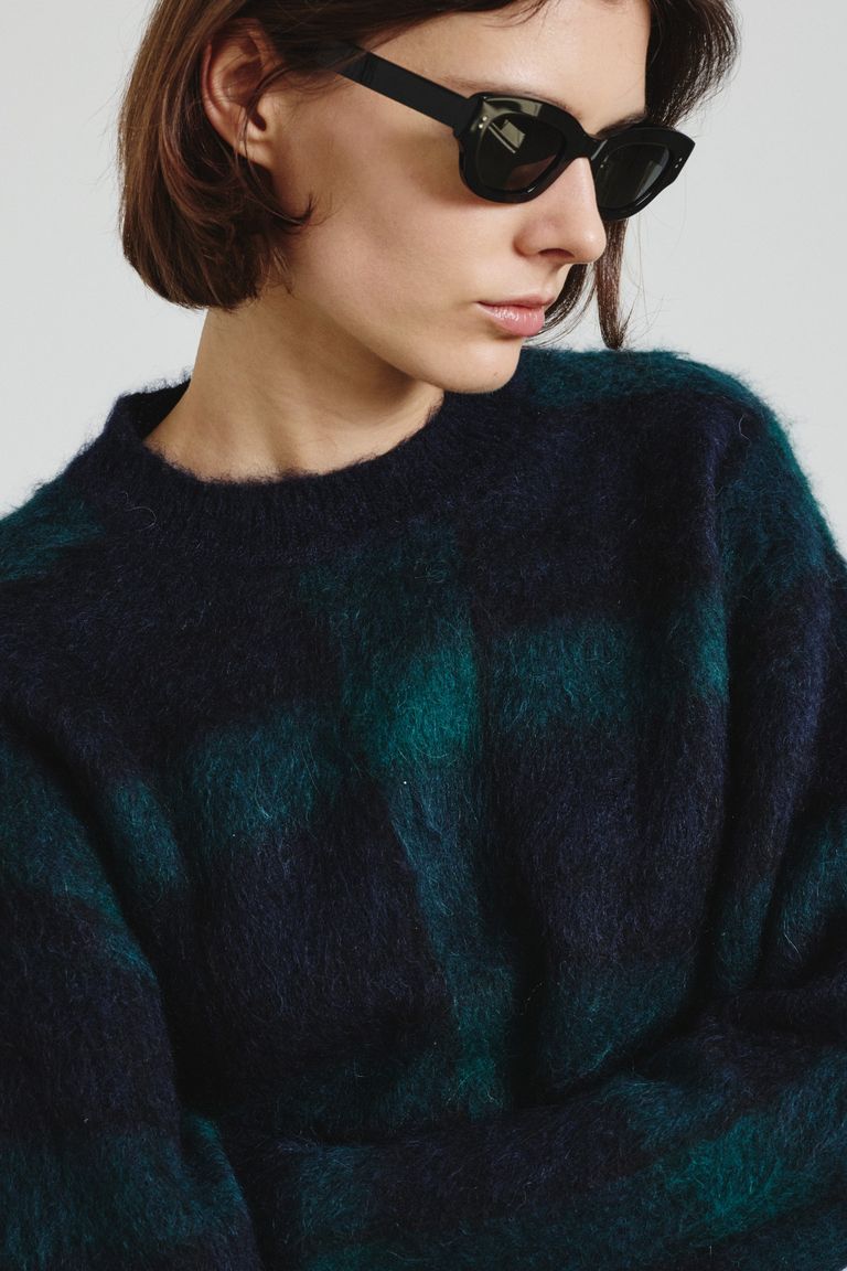 Girocollo jacquard in mohair
