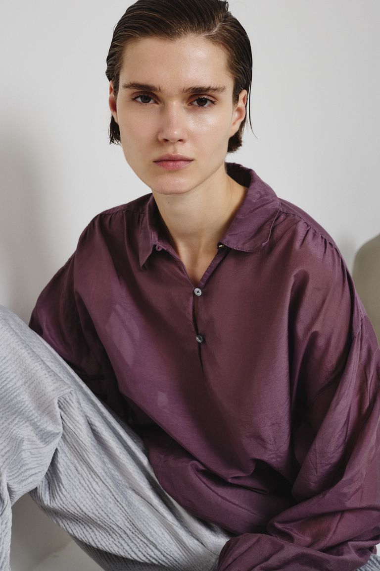 Camicia in mussola di cotone e seta
