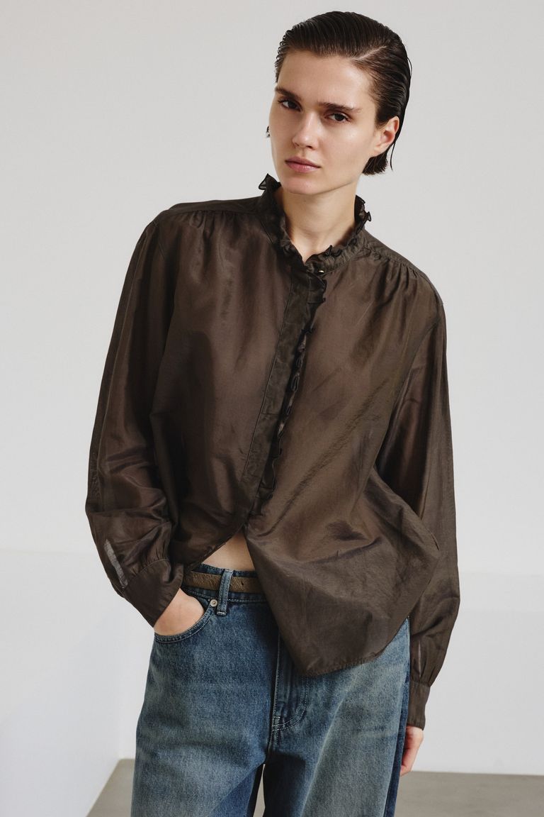 Camicia in mussola di cotone e seta