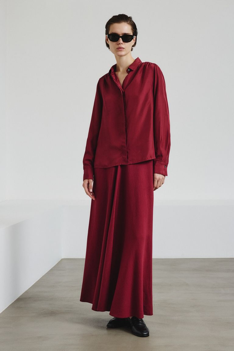 Shirt in silk habutai