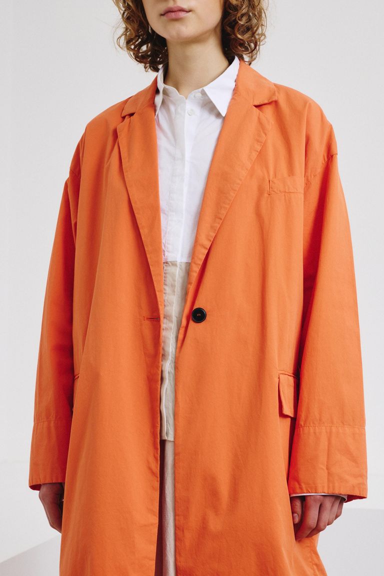 Cotton gabardine coat lobster