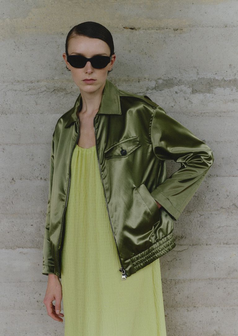 Veste en satin de coton et viscose