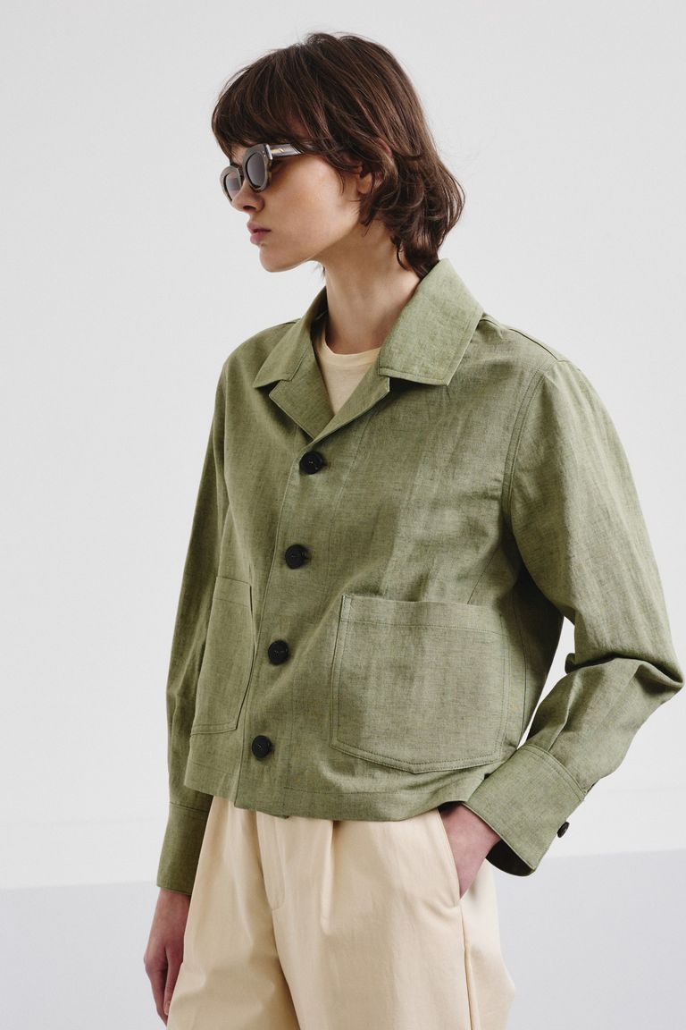 Blouson en panama de lin et coton