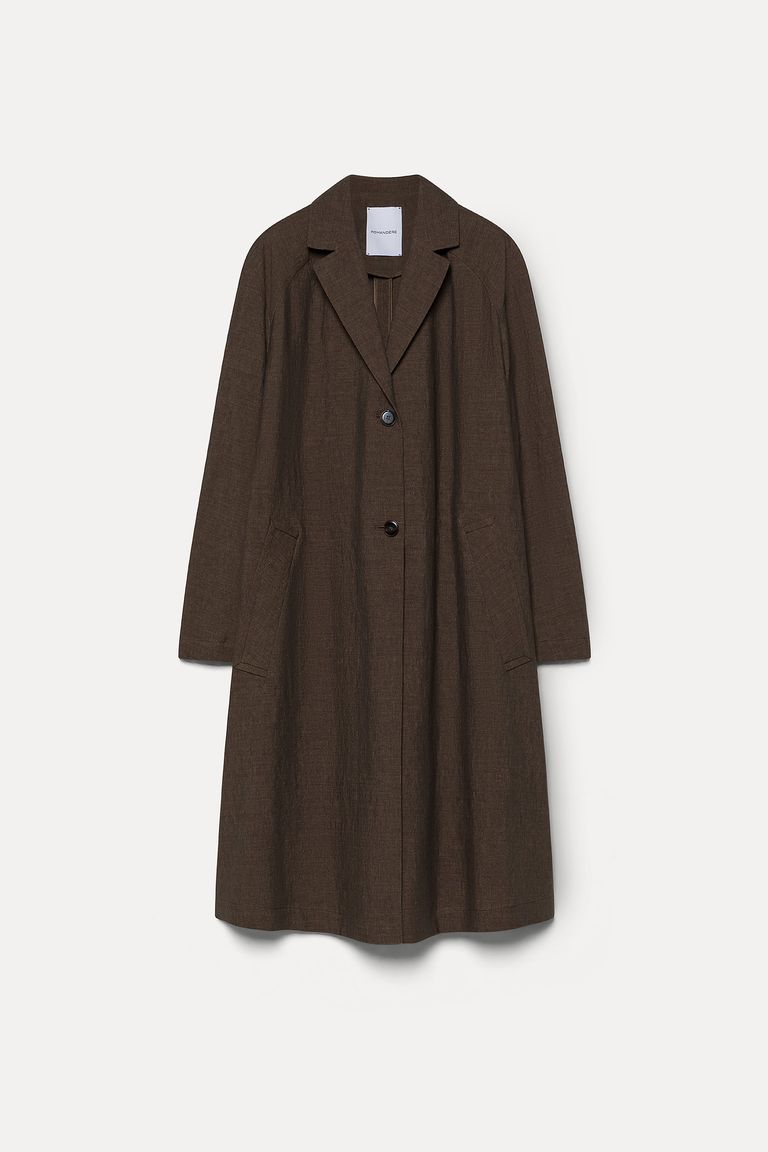 Manteau en panama de lin et coton cacao
