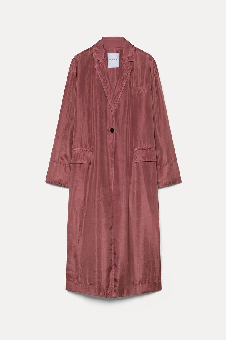 Manteau en tissu contrecollé de coton et soie