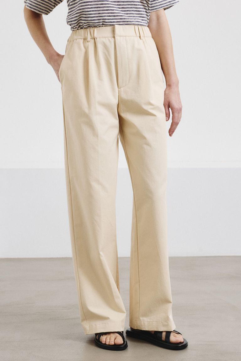 Pantalon en drill de coton technique ivoire