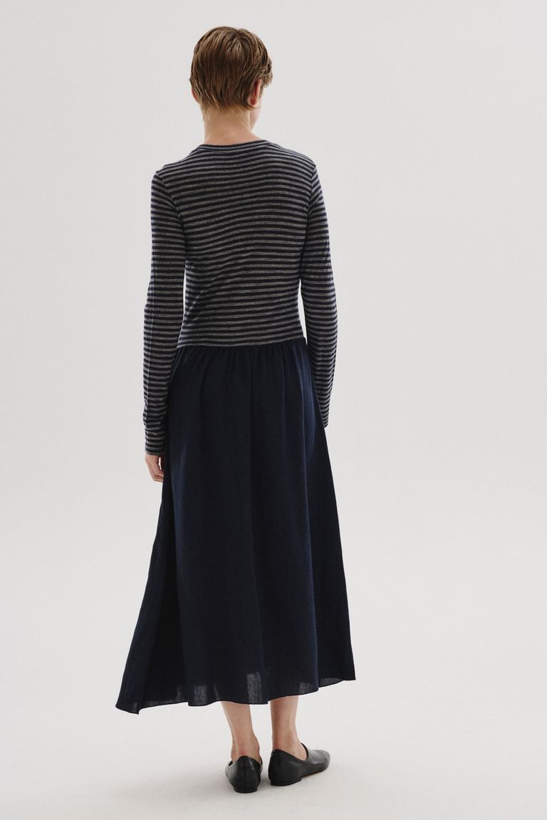 Striped wool jersey dress