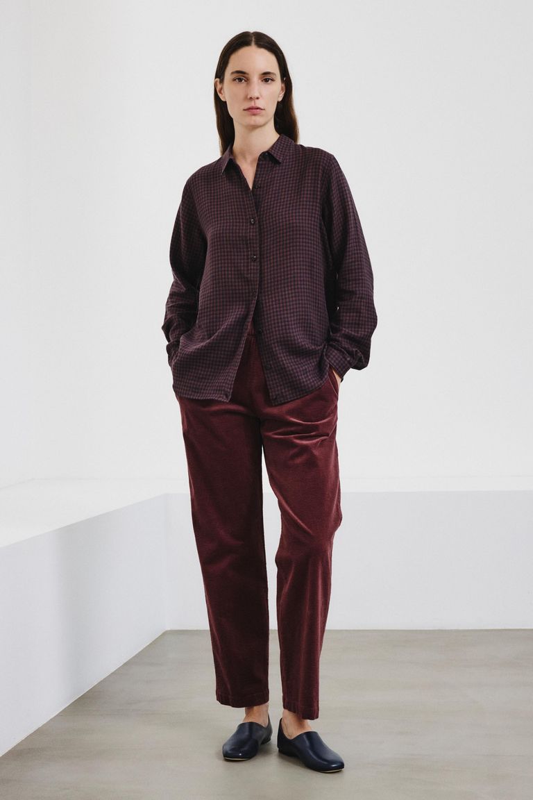 Corduroy jogging trousers mauve