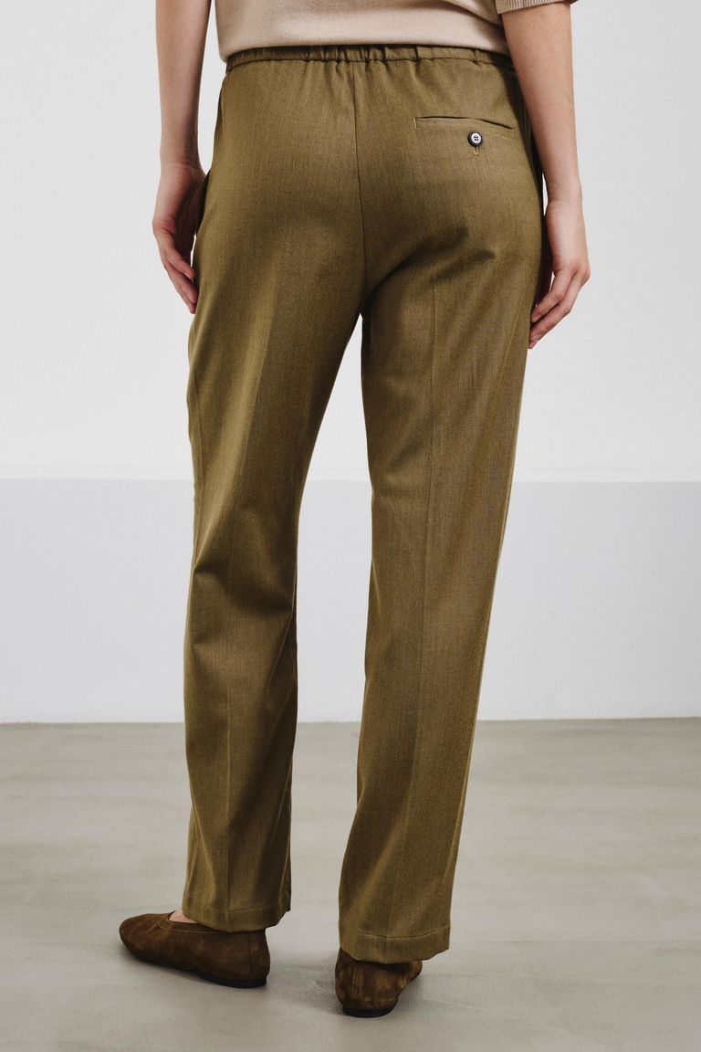 Mélange cotton and wool flannel jogging trousers