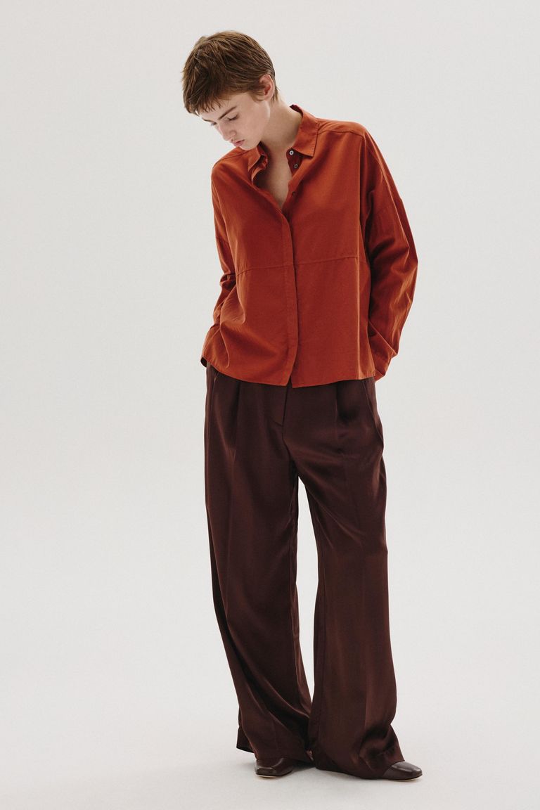 Chemise en habutai de soie et coton