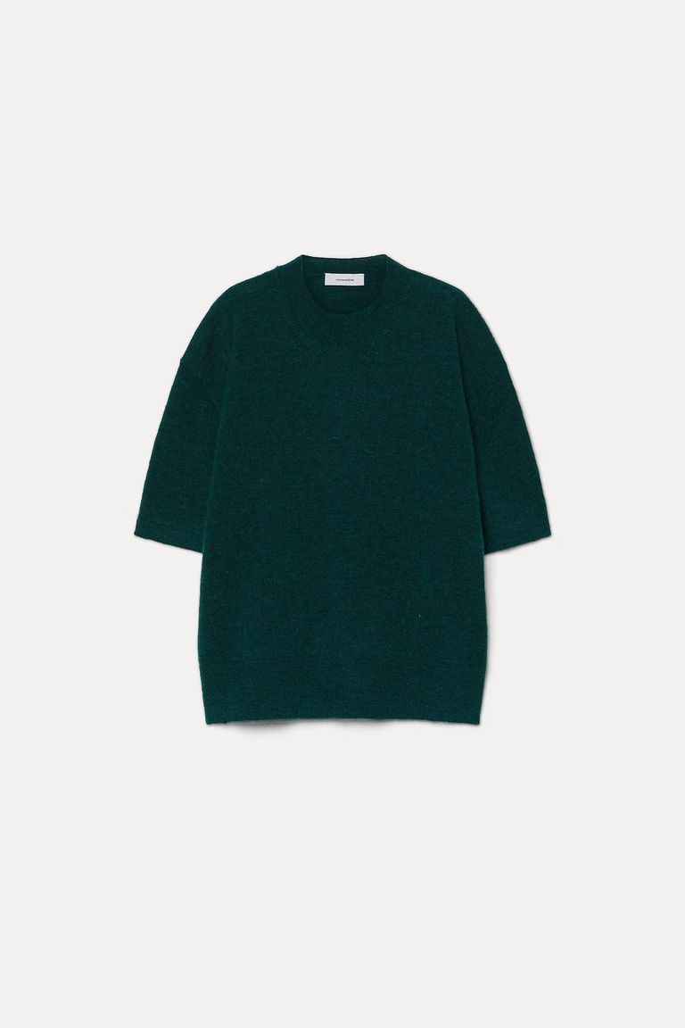 T-shirt in maglia rasata di alpaca