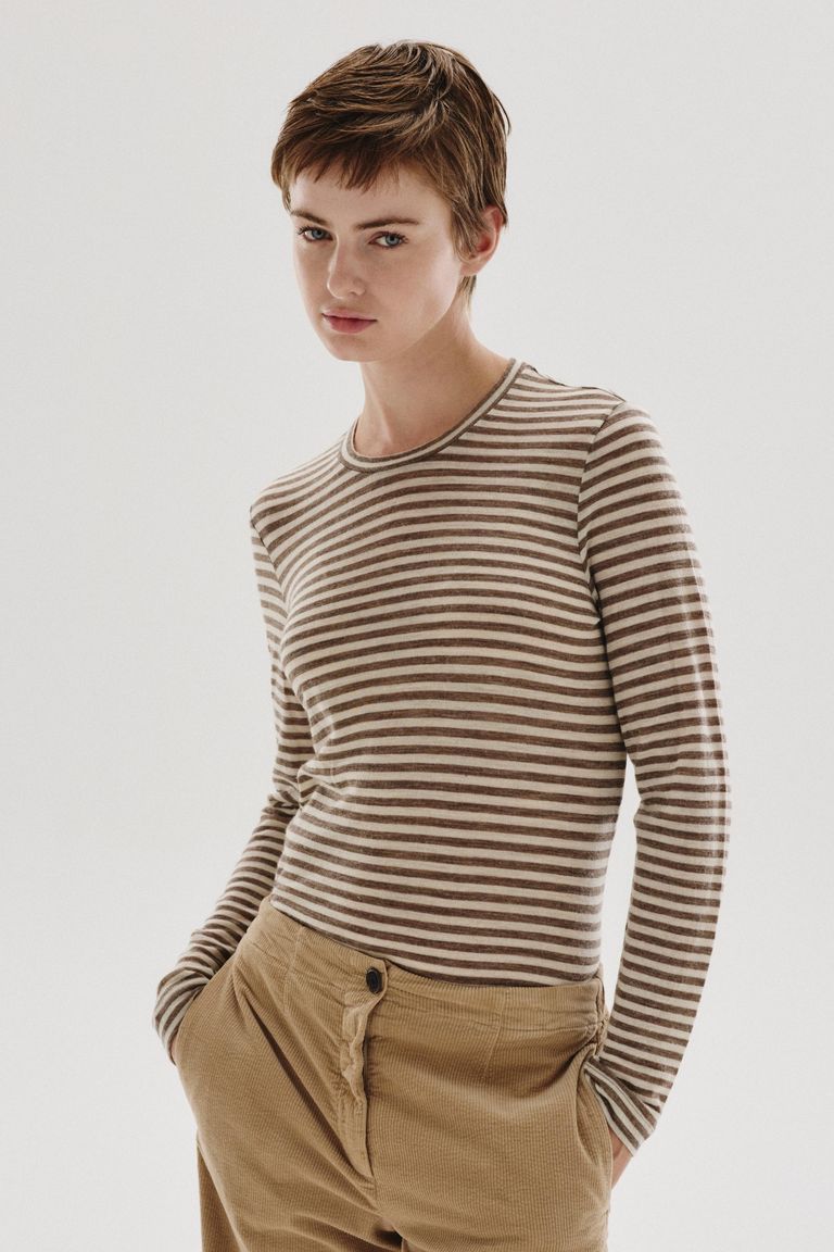 Striped wool jersey T-shirt