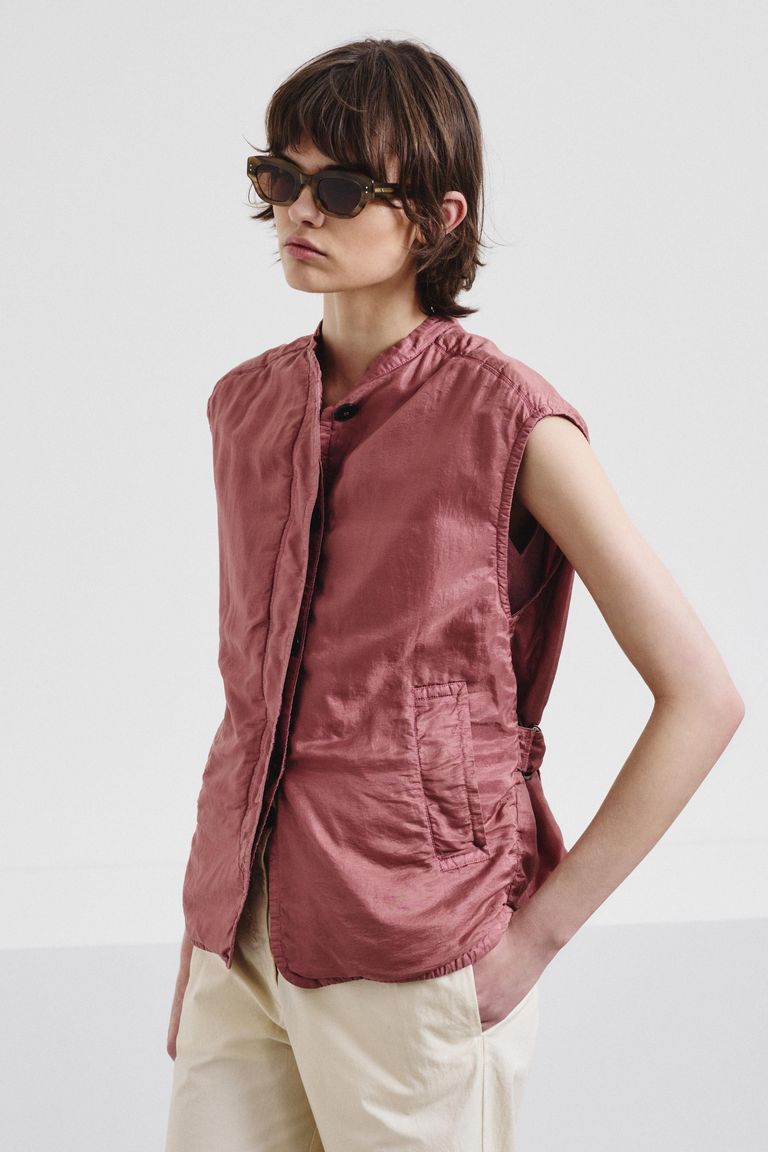 Double-layer cotton and silk waistcoat
