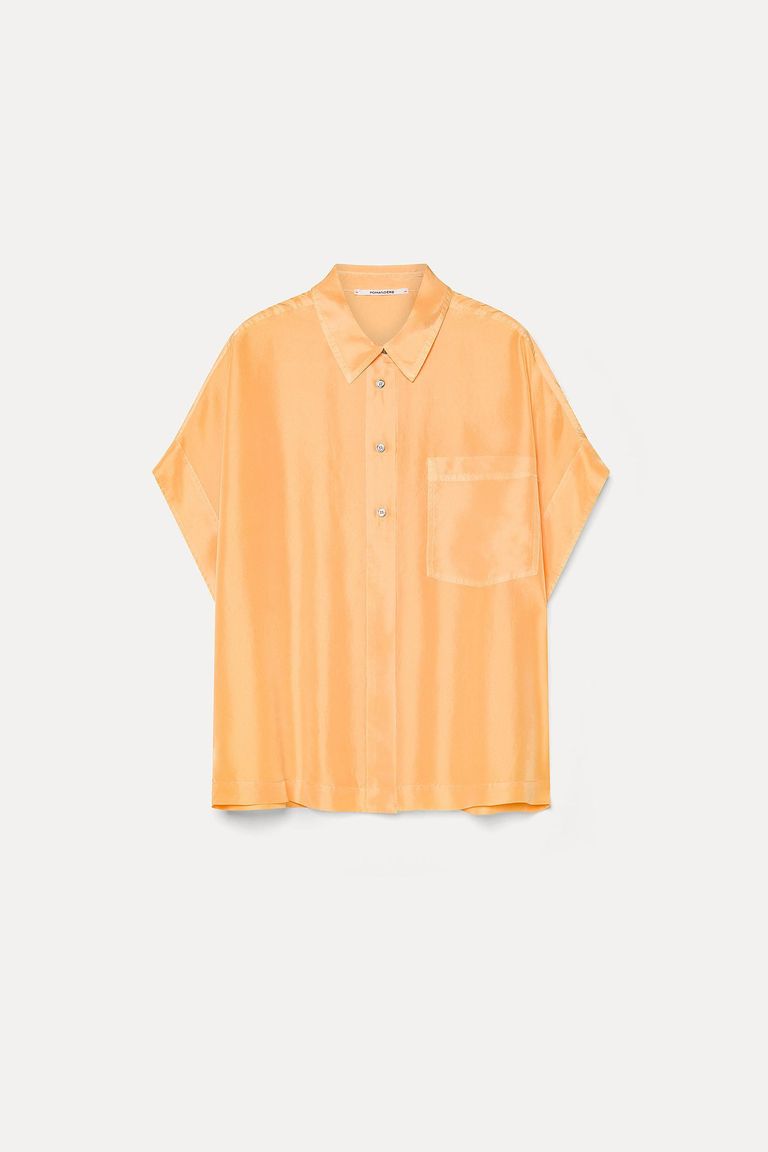Chemise à manches courtes en habutai de soie