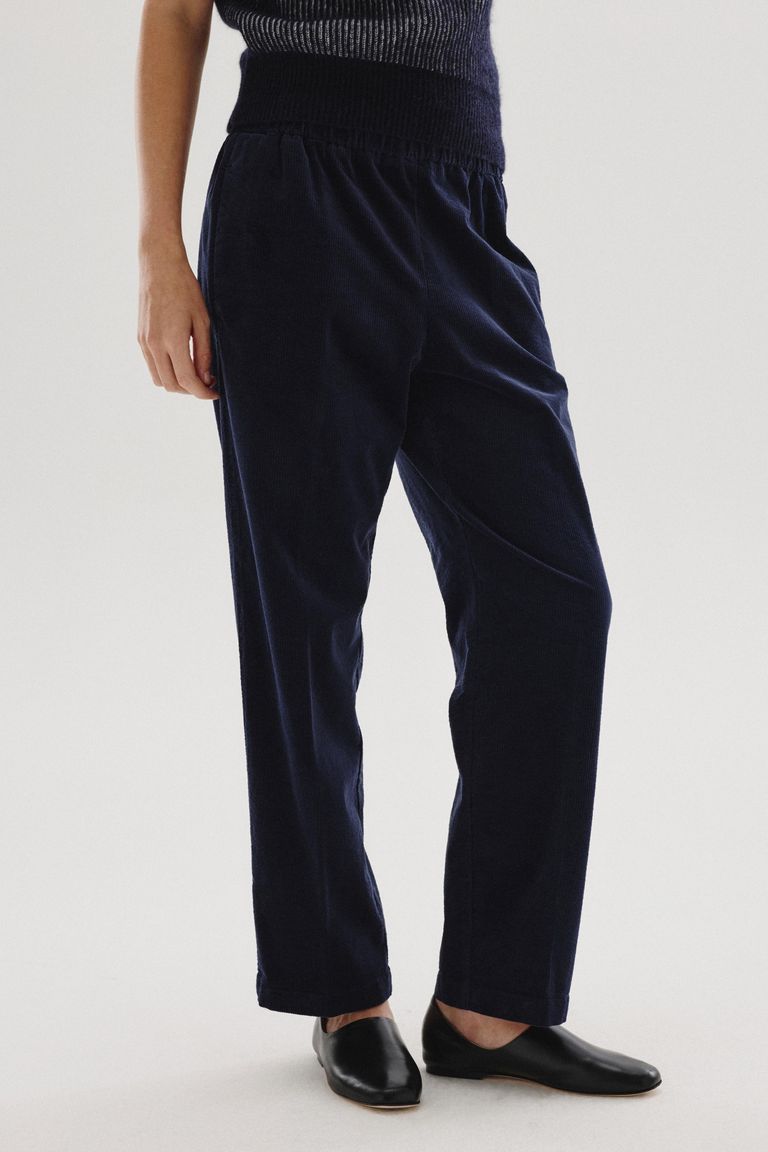 Corduroy jogging trousers dark blue