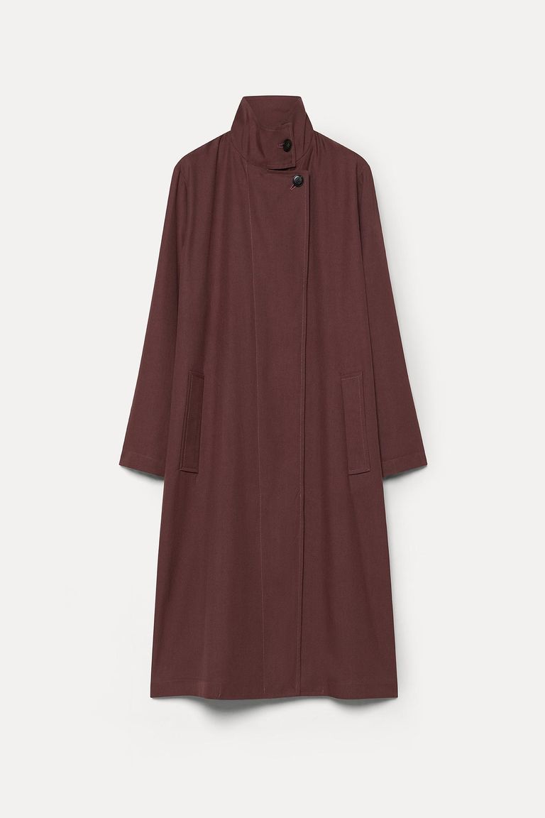 Fluid twill tencel coat mauve