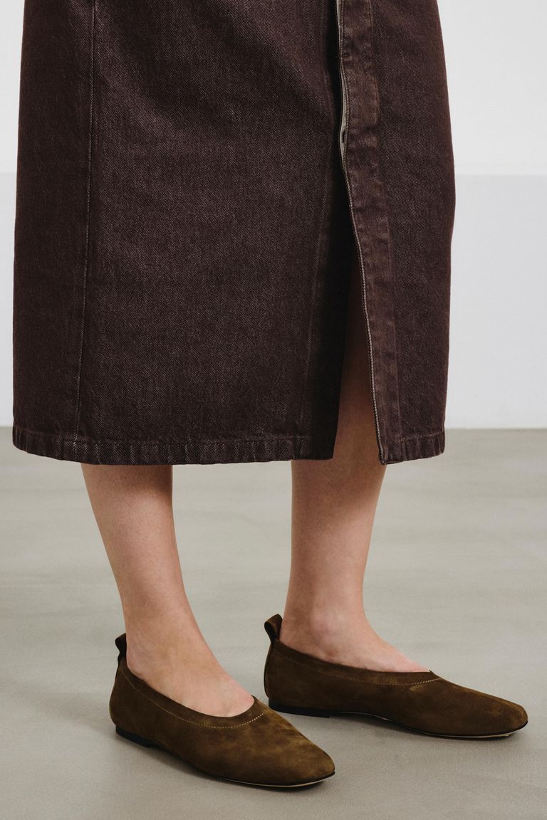 Suede Ballet Flat wasabi