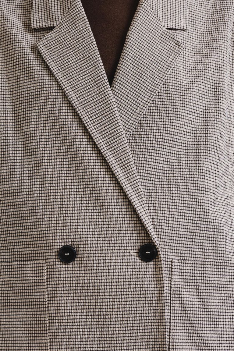 Cotton micro-vichy jacket lime white