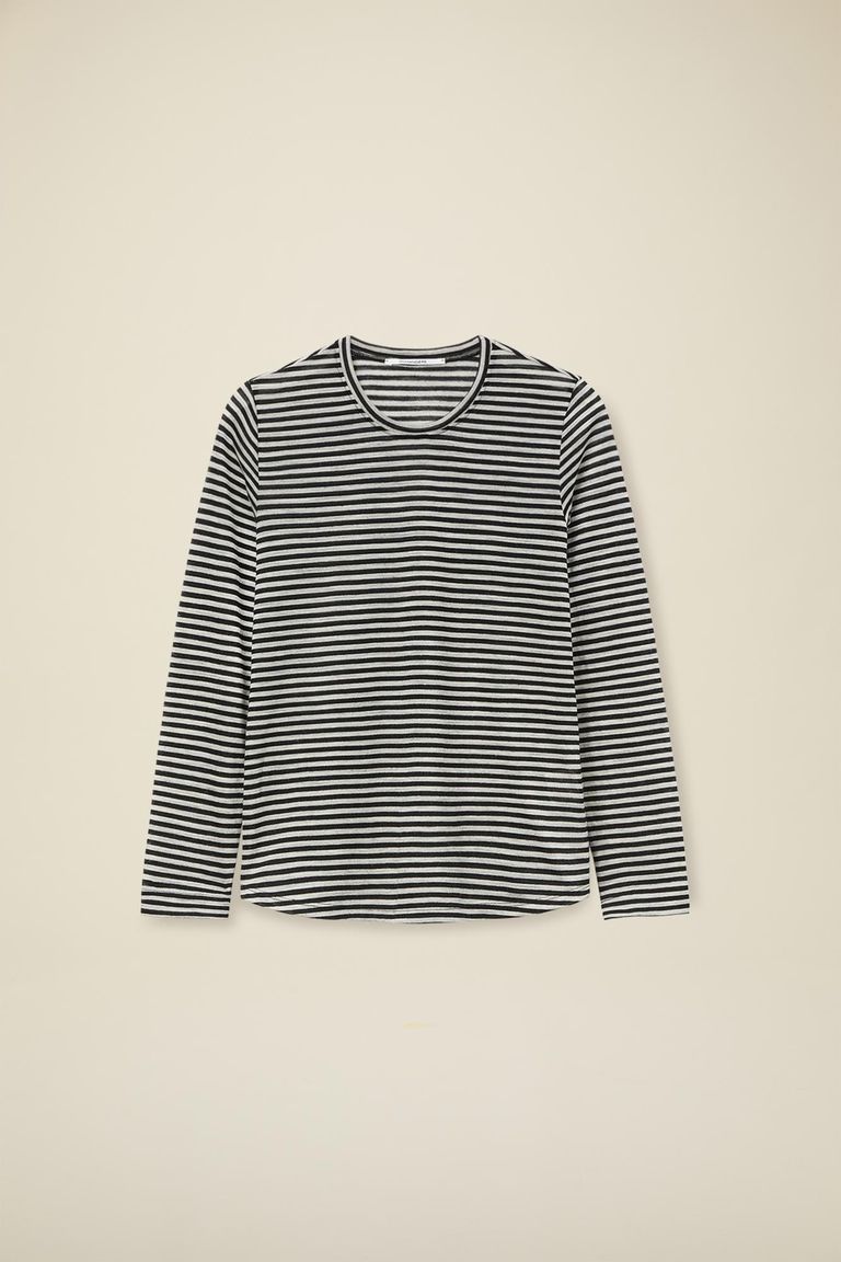 T-shirt a maniche lunghe in jersey rigato